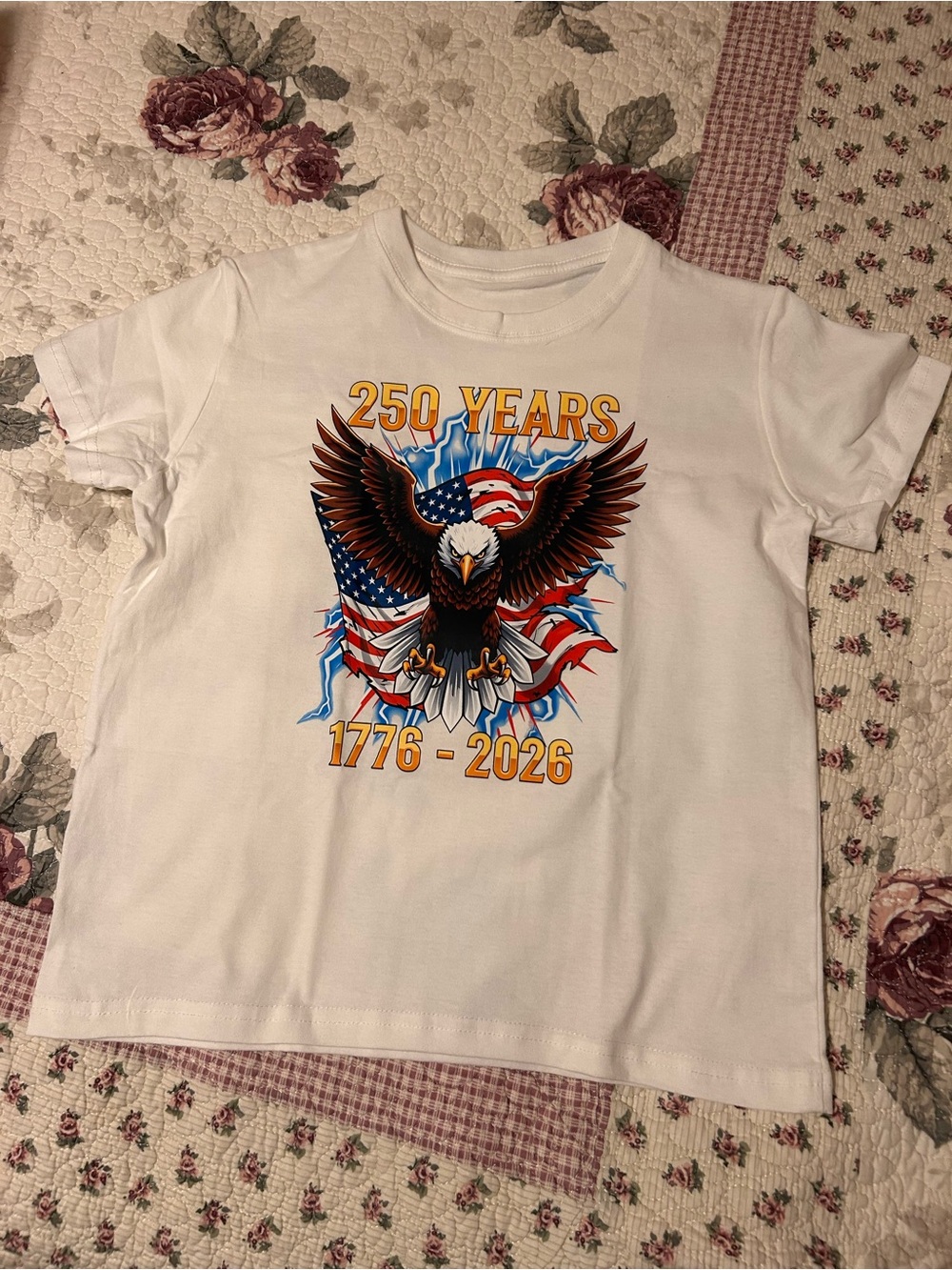 Kids White Eagle Graphic Tee - 250 Years 1776-2026